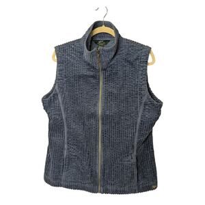 Woolrich Corduroy 100% Cotton Zip Up Vest 90s Y2K in Blue Womens Petite Large
